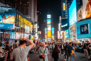 how do times square billboard messages work